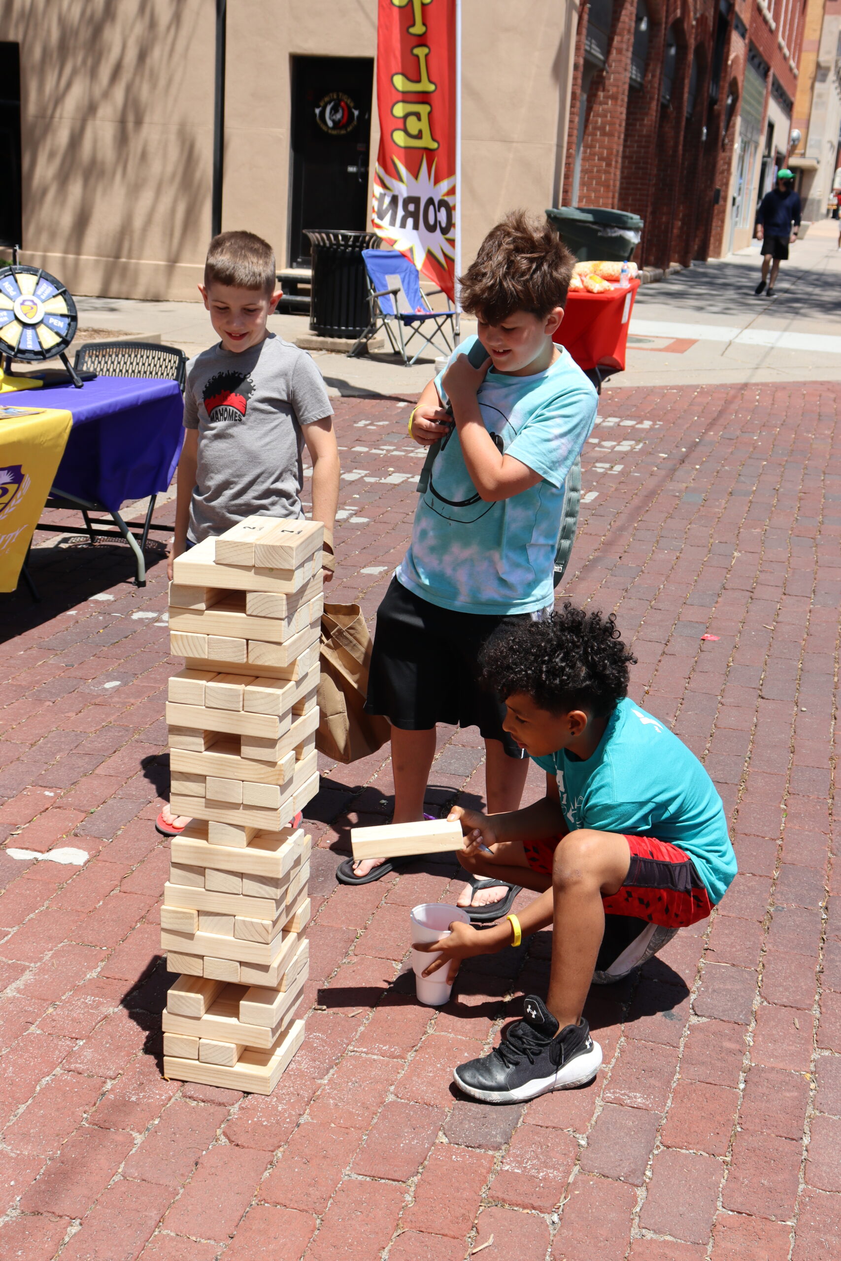 2022 Main Street Festival Kids playing Jenga