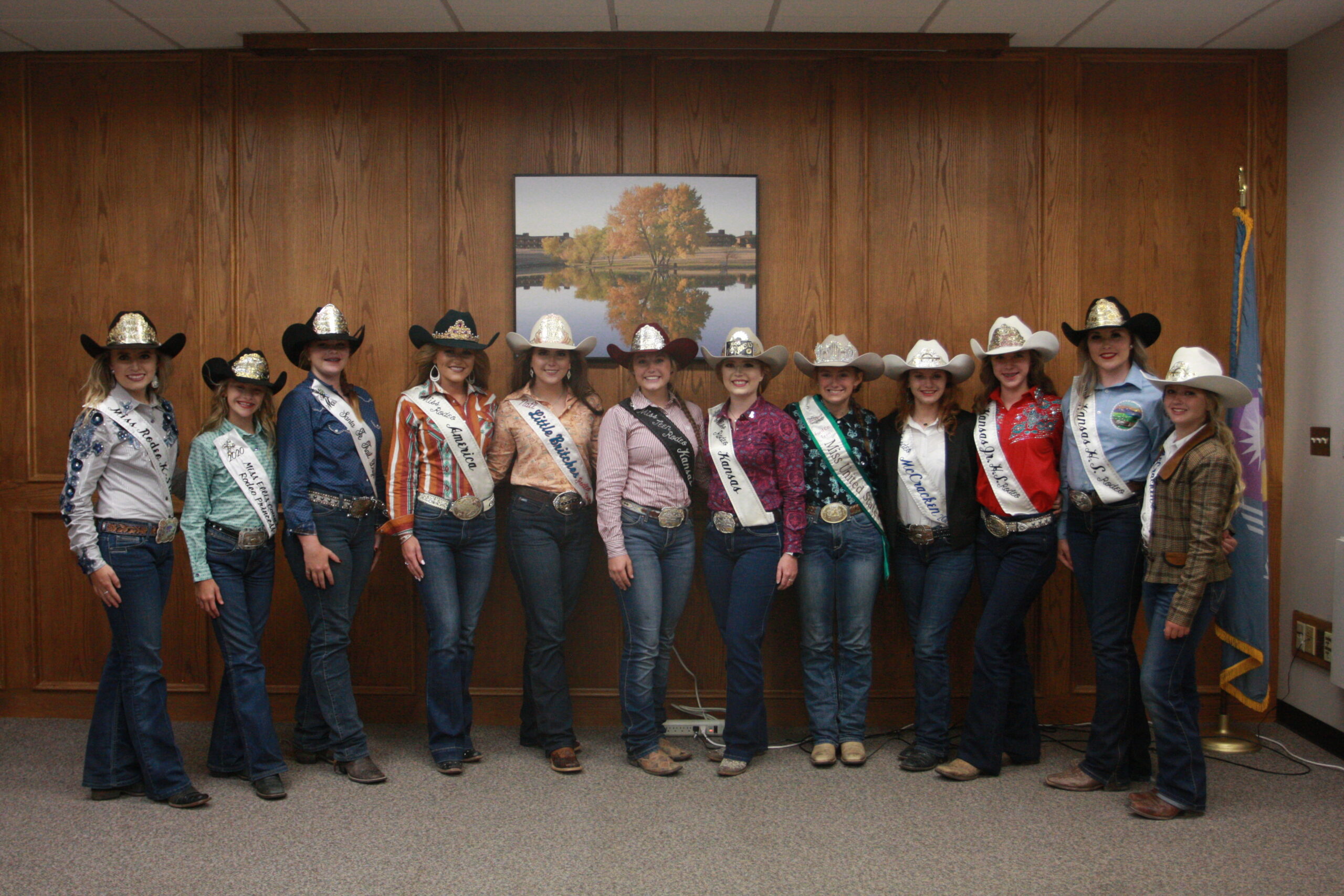 Participants in the Miss Rodeo Kansas pose for a group photo